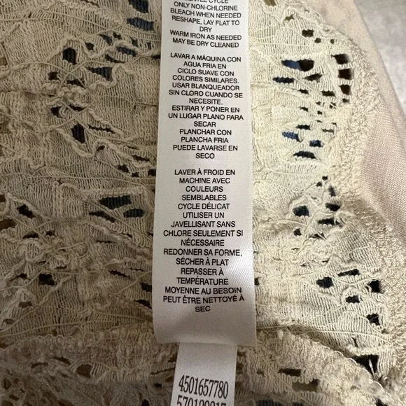 CHICO's Beige Novelty Textured Open Knit Long Sleeve Top Womens 1 Medium - Picture 10 of 10